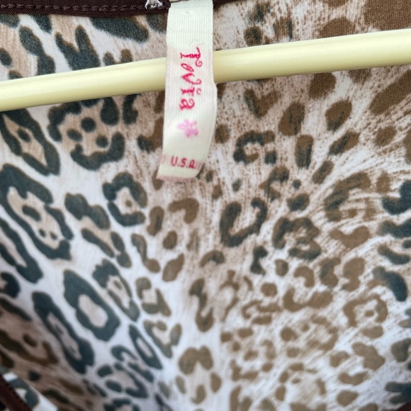 Y2K Tovia leopard print deep vneck top - Picture 12 of 16